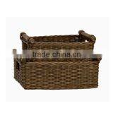 High Quality Natural Wicker Magzine Baskets Holder Wholesale thumbnail-1