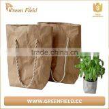 Washable Paper Tote Bag, Receled Brown Kraft Paper Shopping Bag thumbnail-2