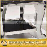 Black Marble Side Table With Silver Stainless Steel Frame for Wholesale thumbnail-3