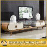 Modern Marble Top Wood TV Stand thumbnail-1
