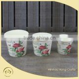 Hot Sale set/3 bulk rose design round plastic PP flower pot for garden