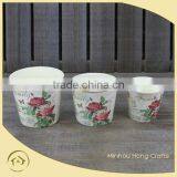 Hot Sale Set/3 Bulk Rose Design Round Plastic PP Flower Pot for Garden thumbnail-1
