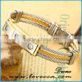 Cubic Zirconia Inlaid Jewelry 316l Stainless Steel Cuff Bracelet Men thumbnail-2