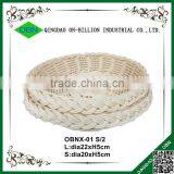 Food Grade Colored Plastic Rattan Round Handmade Baskets thumbnail-1