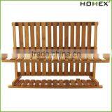 Hot Sale Kitchenware 2 Tier Bamboo Decorative Folding Dish Rack/Homex_Factory thumbnail-2