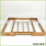 Bamboo kitchen organizer/ cutlery drawer dividers/ cutlery tray Homex-BSCI