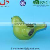BSCI Factory Ceramic Bird Figurines, Crakle Glazed Green Bird Flower Pot thumbnail-3