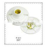 Round Plastic Ceiling Rose E27 Lampholder thumbnail-1