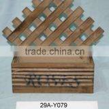 Screen Rectangle Burned Wooden Planters thumbnail-1