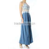 White Lace Sleeveless Casual Maxi Dress Pictures of Latest Gowns Designs thumbnail-2