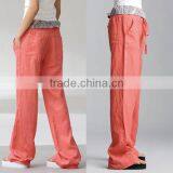 2015 Autumn Women's Garment Clothing Factory New Arrival Casual Smart Loose Fit Linen Cotton Female Trouser thumbnail-3