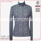 Women Clothing Plus Size Long Sleeve Shirt Garment High Collar Floral Print Laides Blouse Winter thumbnail-1