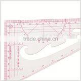 Kearing Brand Plastic Triangle Scale Ruler, 1/3 &1/5 Sanwich Line Ruler for Fashion Design, Scale Ruler With Protractor #8535 thumbnail-4