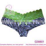 Printed Zebra Panties With Transparent Lace Waist thumbnail-1