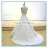 Latest Elegant V-neck Backless Lace Embroidery Mullet Wedding Dress Bridal thumbnail-3