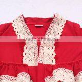 Best Kids Products Ruffle Lace Red Cotton Coat for Children Valentines Day Out Clothing thumbnail-3