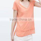 New Style Short Sleeve Round Neck Combined Hem Stringer Tank Top Wholesale thumbnail-3