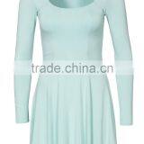High Quality Long Sleeve Round Neck Skater Dress Cheap Jersey Dress thumbnail-5