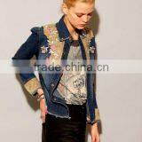 Embroidery Flower Burrs Restore Ancient Cowboy Jacket thumbnail-1