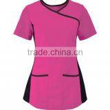Fashionable 2017 Custom Women's Stretch Scrub Top Medical Nurse Hospital Nursing Uniform Designs thumbnail-2