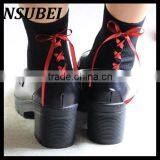 Bandage Bow Princess Cotton Black and White Students Young Girl Tube Short Socks thumbnail-1