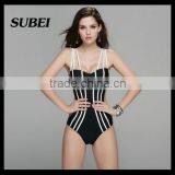 2016 New Siamese Swimsuit Thin Stripes Bikini thumbnail-4