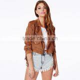 2017 Latest Designs Lady Casual Fashion Women Leather Winter Jacket Women thumbnail-3