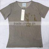 Fashion Men Grey Printed Pocket Cotton T Shirts thumbnail-1