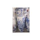 Sell Big Blue And White Ceramic And Porcelain Vase (36