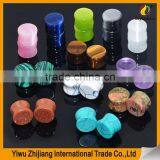 Natural Stone Cat'S Eye Tiger'S Eye Malachite Turquoise Amethyst Gold Sandstone Unakite Flared Plugs Expander thumbnail-3