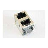 2 x 1 Port Stacked RJ45 Modular Phone Jack , 100 / 1000M Shielded RJ45 Connectors thumbnail-1