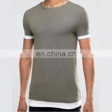 Longline Combed Cotton T Shirt Black Color thumbnail-6