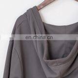 China Suppliers Wholesale Clothing OEM Ladies V-neck Long Sleeves Loose-fit Top and Blouse for thumbnail-4