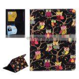 Owls Pattern Cross Texture Smart Cover Leather Case With Card Slots & Holder & Sleep / Wake-up Function for IPad Air 2