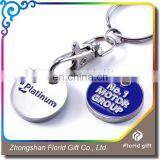 High Quality Cheap Custom Shape Metal Trolley Coin Keychain thumbnail-5