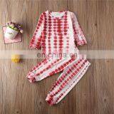 Infant Kids Baby Girls Boys Clothes Sets Print Pullover Long Sleeve Top T-shirt Pants 2Pcs Tie-dye Printed Outfits 1-5Y thumbnail-6