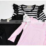 2019 New Black White Striped Rompers Infant Toddler Flutter Sleeve Romper Baby Unique Bodysuits thumbnail-6