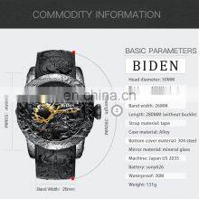 Biden 0129 Special Design Men Quartz Wrist Watches Gold Dial Analog Fashion Leather Cool Reloj de Los Hombres thumbnail-3