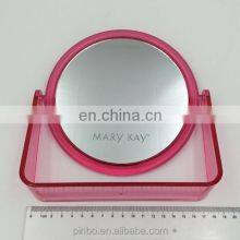 Custom Foldable Double Sides Plastic Cosmetic Standing Table Makeup Mirror thumbnail-3