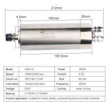 800w Water Cooling Spindle Motor 220V 380V Woodworking Engraving Spindle ER11 Collet Φ62x160mm For CNC Milling Router Machine thumbnail-2