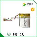 3.7v Nominal Voltage and Li-polymer Battery 402025 140mAh thumbnail-2