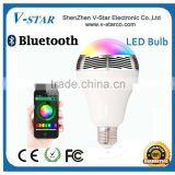 Bluetooth LED Bulbs, Seven Color Free to Change, With Built- in Speaker, Enjoy High Quality Music. App Supports Android