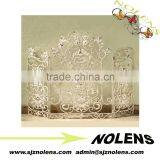 Springs-floral-design-three-panel-fire-screen/iron-decor Iron Screen/Five Panel Scroll Fire Screen