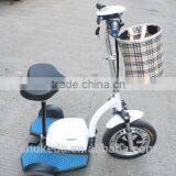 500W Three Wheel Electric Scooter With Seat Basket
