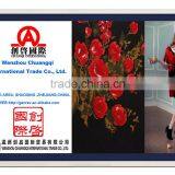 100 Cotton Fabric Printed Red Roses Design Fabric Textile for Shirt thumbnail-1