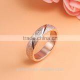Hot Sale Jewelry Matte Texture 18k Rose Gold Plated Stainless Steel Single Stone Ring Designs thumbnail-2