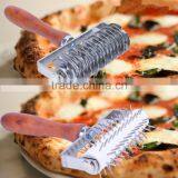 Roller Blade With Wooden Handle ,stainless Steel Net Roller,dessert Pizza Wheel Roller