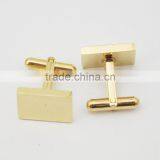 316L Stainless Steel Gold Rectangle Cufflink Custom Engrave Logo Gold Cufflinks thumbnail-6