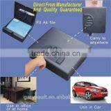 Wholesale- MS550 Micro Vault Biometric Fingerprint Car Gun Pistol A4 Office Document Portable Security Storage Steel Safe Box