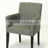 Modern Grey Removable Velvet slipcover fabric Hotel chair/Dining Chair/Restaurant Chair With Arm(KY-3059)